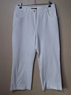 St. John Caviar Women’s White Wide Leg Jeans; Size 8